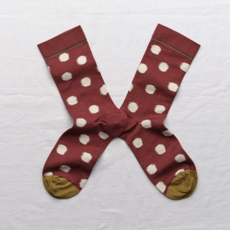 Sock Polka Dot Old Burgundy